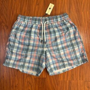 NWT Onward Reserve Changes in Latitude Swim Trunks Sea Foam Mens Medium Plaid